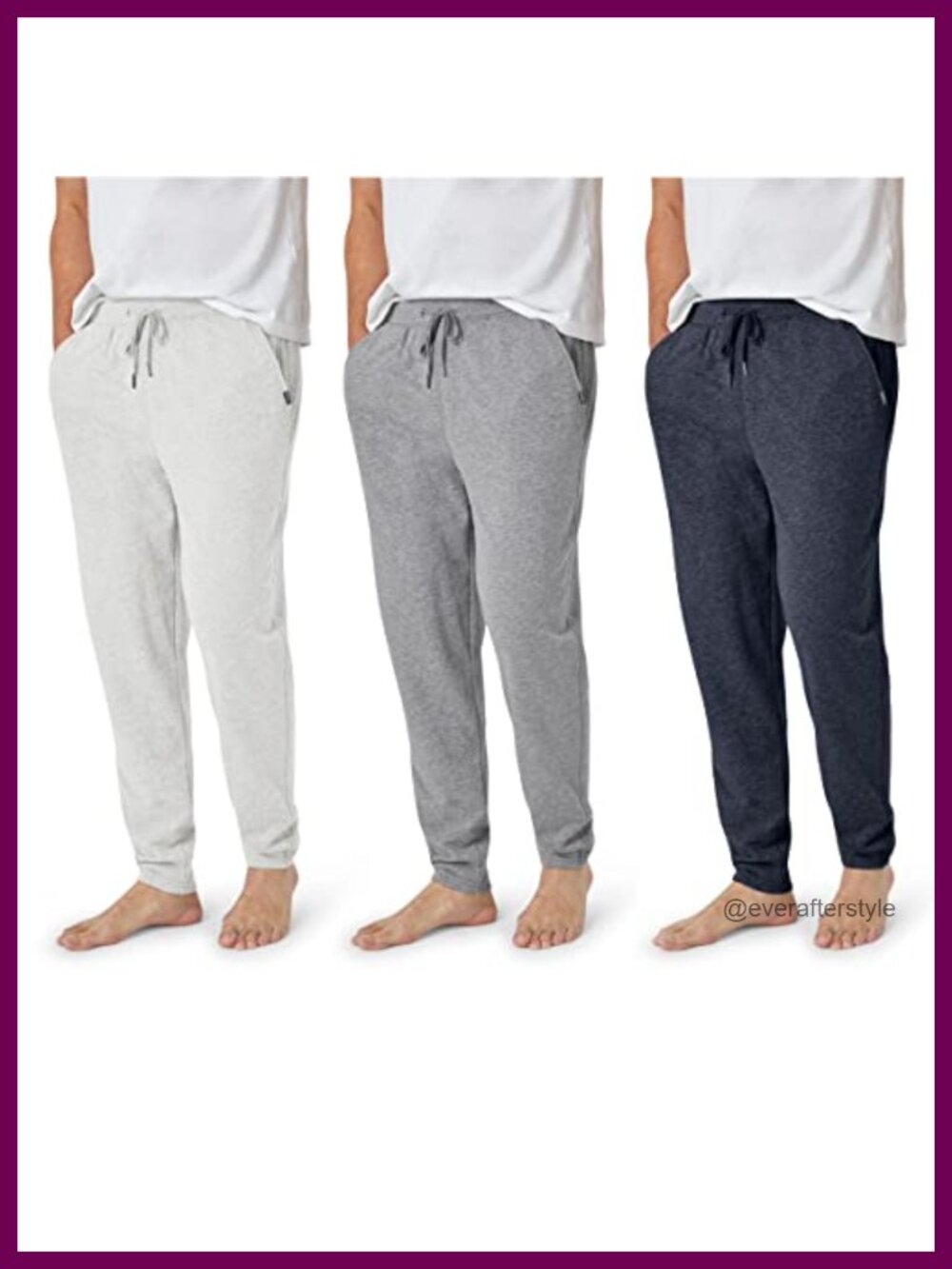 Men's 3-Pack Cotton Knit Pajama Pants Lounge Sweatpants with Pockets